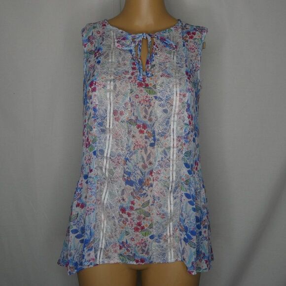 LC Lauren Conrad Floral Lace Overlay Blouse Top XS - Picture 1 of 11